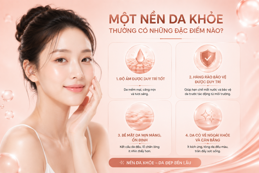 Một nền da khỏe thường có những đặc điểm nào
