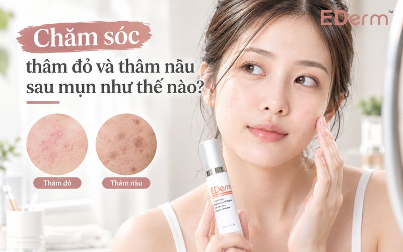 Chăm sóc thâm đỏ và thâm nâu sau mụn như thế nào?